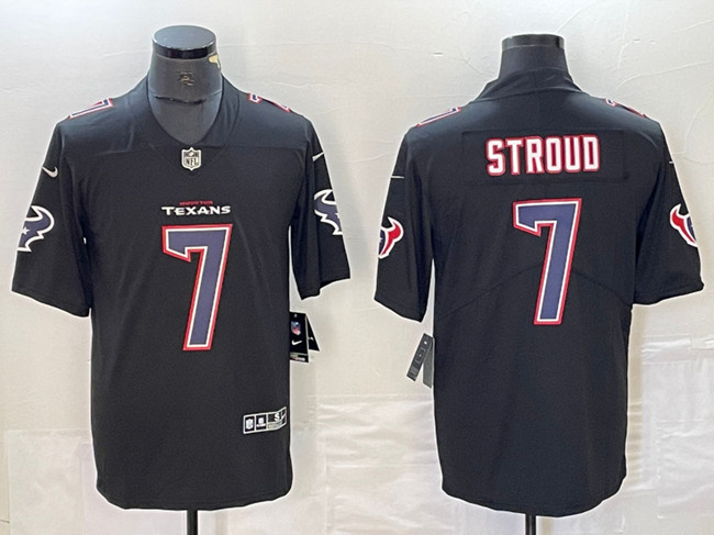 Men's Houston Texans #7 C.J. Stroud Black Fashion With Patch Vapor Untouchable Limited Stitched Football Jersey